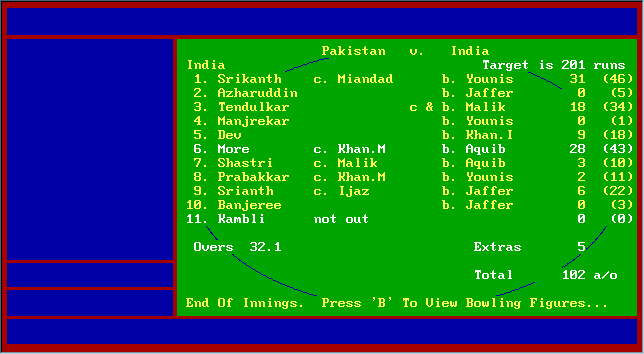 World Cup Cricket Screenshot