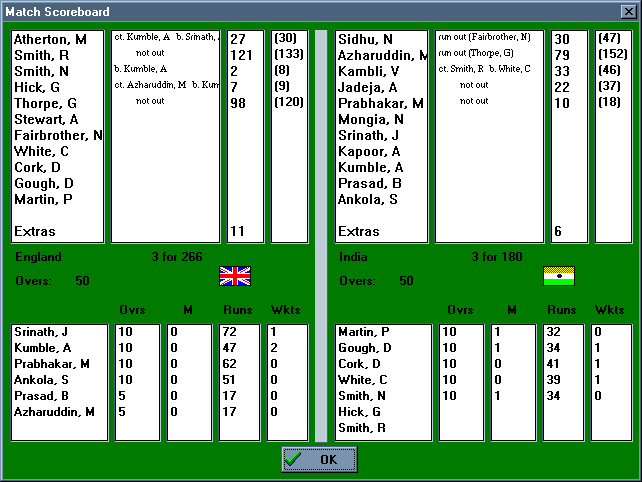World Cup Cricket 96 Screenshot